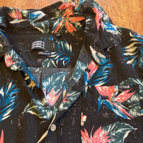 O’Neill Short Sleeve Hawaiian Button Up Shirt Large - Picture 2 of 5
